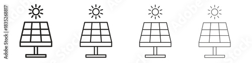 Solar panel icon on white background. Modern simple icon vector illustration.