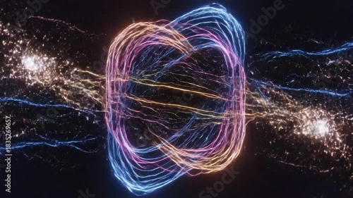 Abstract Light Trails - A Dynamic Display of Neon Energy and Movement.