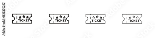 Ticket stub icon on white background. Modern simple icon vector illustration.