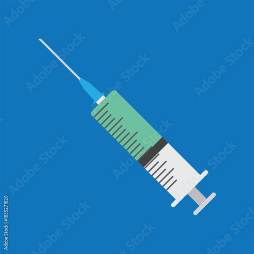 Flat Design Medical Syringe Vector
