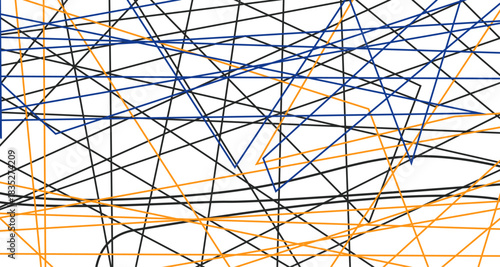 Chaotic Abstract Multi-Colored Overlapping Line Pattern Background