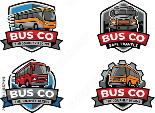 set vector illustration of a Bus