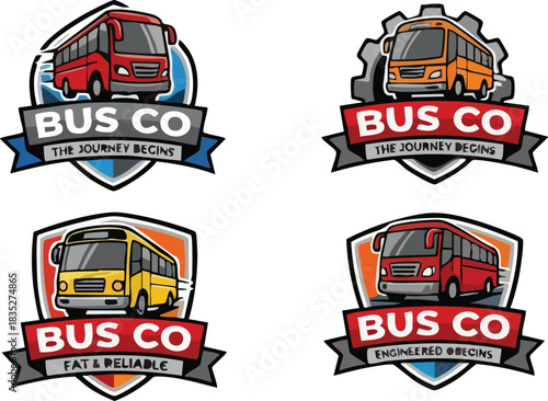set vector illustration of a Bus