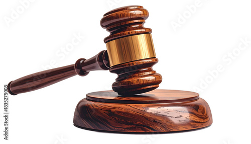 Wooden Gavel on Sound Block Symbol of Justice, Law, and Legal Proceedings