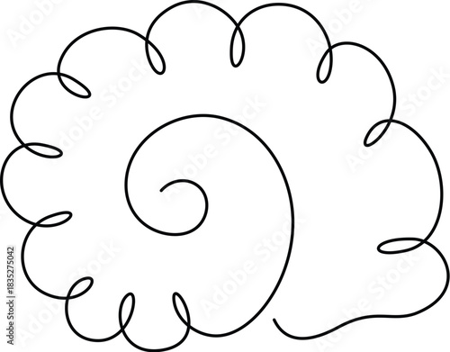 Minimalist Spiral Shell Outline Continuous Line Drawing