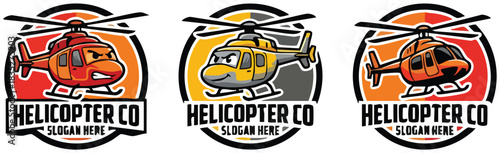 Set of helicopters logos 