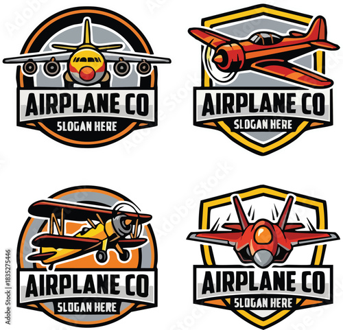 Set of airplane logo