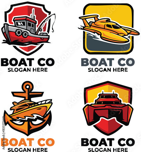 Set of boat logos