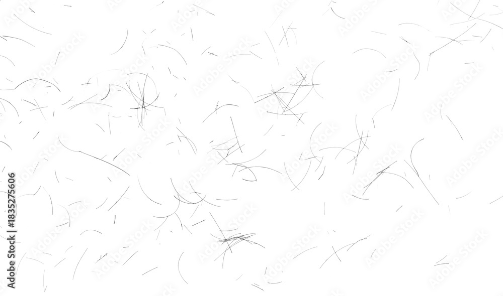 Naklejka premium human hair scattered isolated in white background and texture, clipping path