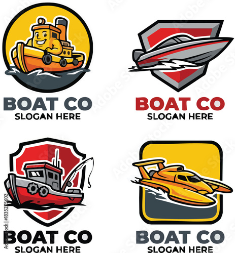 Set of boat logos