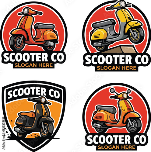 vector illustration of a scooter 