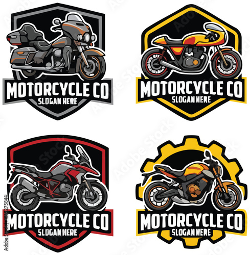 set of motorcycle logos