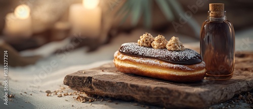 Classic Hazelnut-Topped Traditional Éclairs Displayed