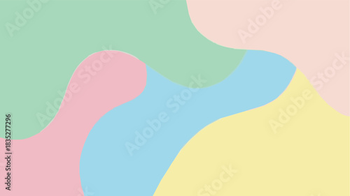 Pastel palette of cheerful, soft colors creating a modern, abstract background, perfect for adding a touch of whimsy and style to any creative project