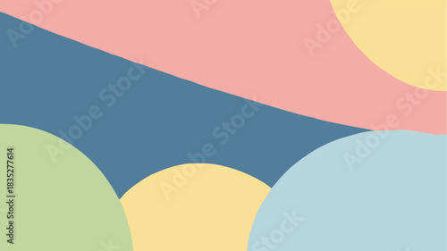 Pastel colored shapes offer a cheerful, modern abstract design, perfect for adding a touch of whimsy to websites, posters, and creative projects