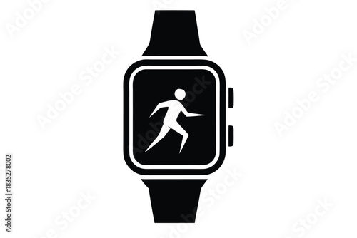smartwatch activity tracking vector icon  silhouet