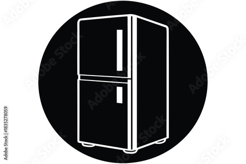 smart refrigerator vector icon silhouette illustra