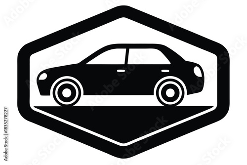 parking assist feature vector icon  silhouette ill