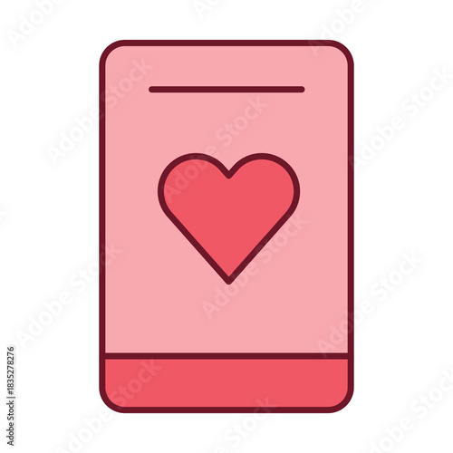 An illustration of a brightly colored Valentine's Day icon on a white background