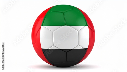 Soccer ball with UAE flag colors