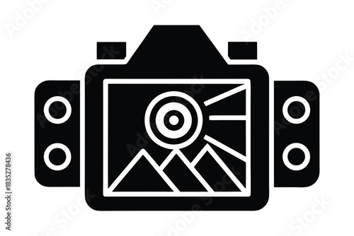 ai photo enhancement vector icon