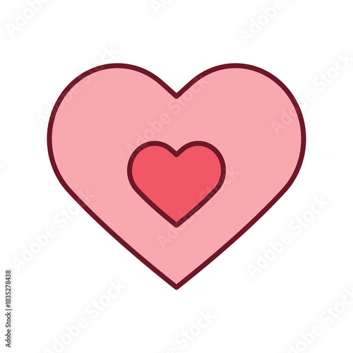 An illustration of a brightly colored Valentine's Day icon on a white background