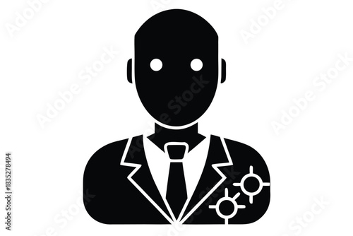 ai personal assistant vector icon silhouette illus
