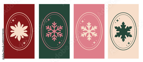 Christmas Snowflakes, Festive Holiday, Winter Wonderland, Vector Illustration, Phone Wallpaper, Seamless Pattern, Modern Seasonal Design, Minimalist Trendy Background