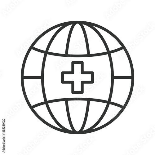 Medical online, icon in line design. medical online, digital healthcare, global health on white background vector. Medical online editable stroke icon