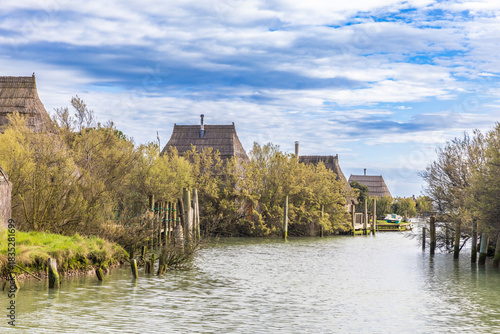 Fototapeta Naklejka Na Ścianę i Meble -  casoni, fisherman house of  marano lagoon, friuli venezia giulia, italy