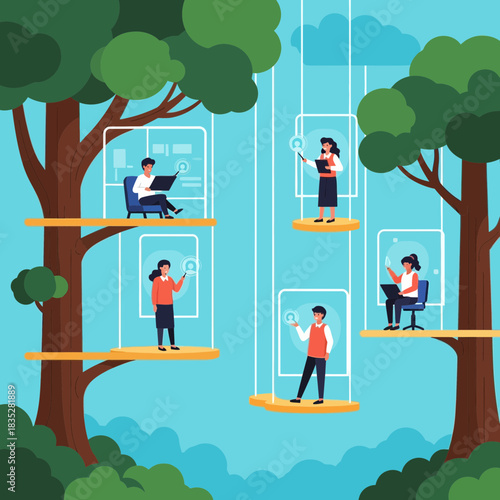 pohon hutan tembok tinggi air ikan wanita hewan tumbuhan kabel menuntai api air