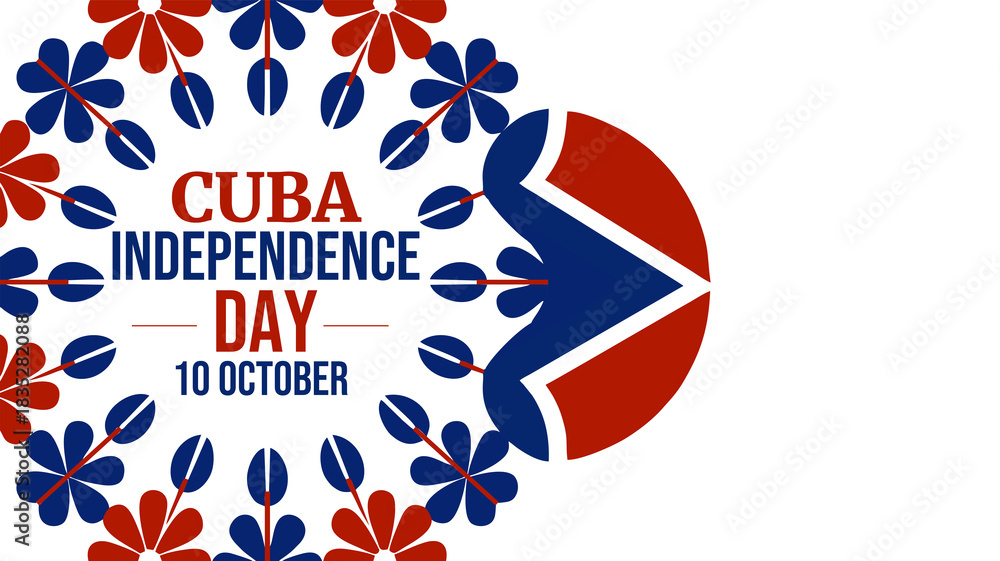 Obraz premium Simple and modern Cuba Independence Day banner design on white background, perfect for celebrating freedom and unity