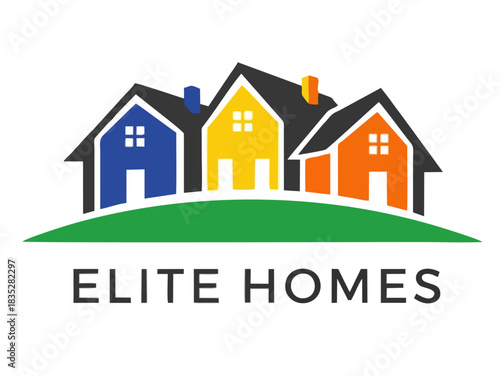 Elite Homes Real Estate Logo: Modern Residential Property Vector