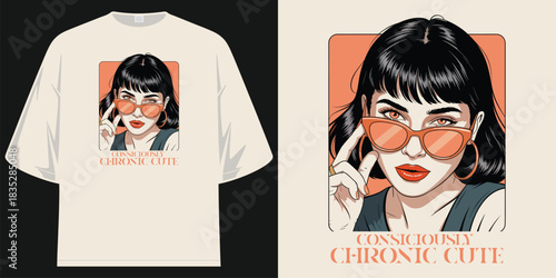retro pop art graphic tee shirt conscious chronic cute slogan vector illustration artwork t shirt design vector illustration artwork