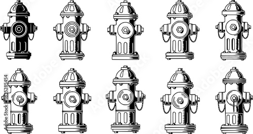set of fire hydrant vector