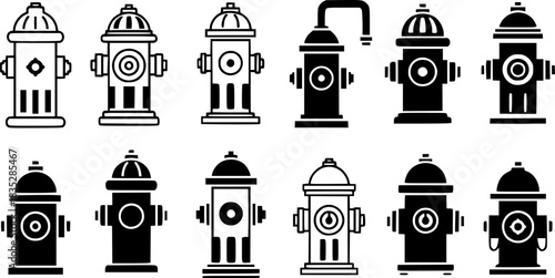 set of fire hydrant vector