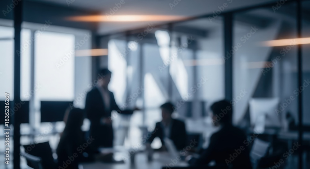 Fototapeta premium Soft Blur of Business Team Meeting — Abstract office atmosphere and modern workspace