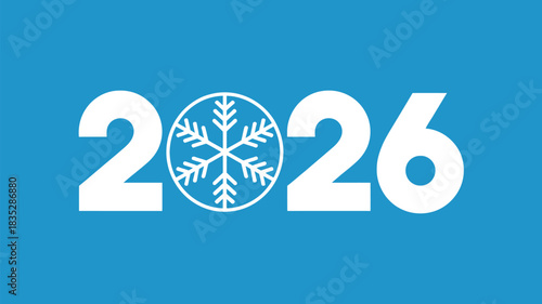 Get Ready for the 2026 Winter Games Logo with Snowflake Design on Blue Background, Perfect for Sports, Travel, and Event Promotions