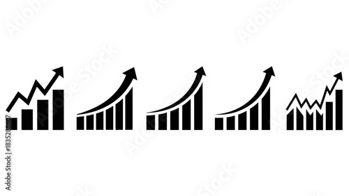 Dynamic growth charts showcasing business success and upward trends, perfect for financial reports, presentations, and marketing materials emphasizing positive results
