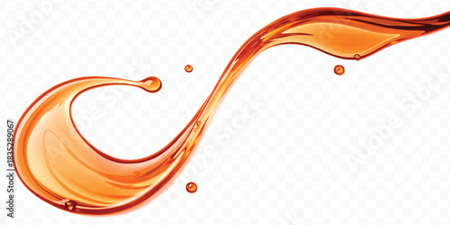 abstract smooth liquid  honey, engine, olive oil and  cooking splashing  in curve style isolated on white background