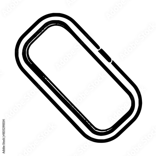 Downloadable vector outline of a carabiner clip for climbing and outdoor activities equipment use with ease