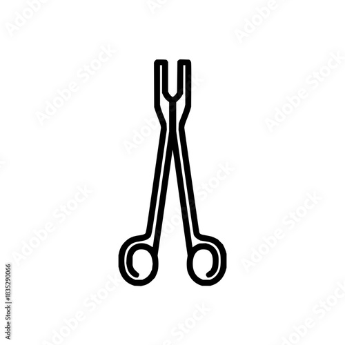 Surgical instrument forceps vector icon medical clamp tool outline illustration surgical equipment 100 char