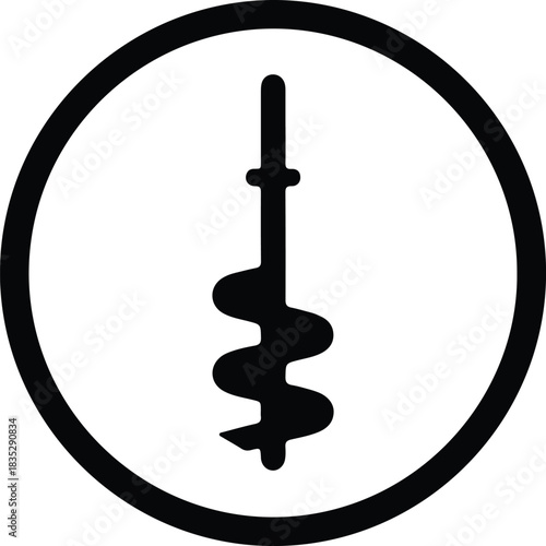 Silhouette Auger icon tool symbol vector Illustrator
