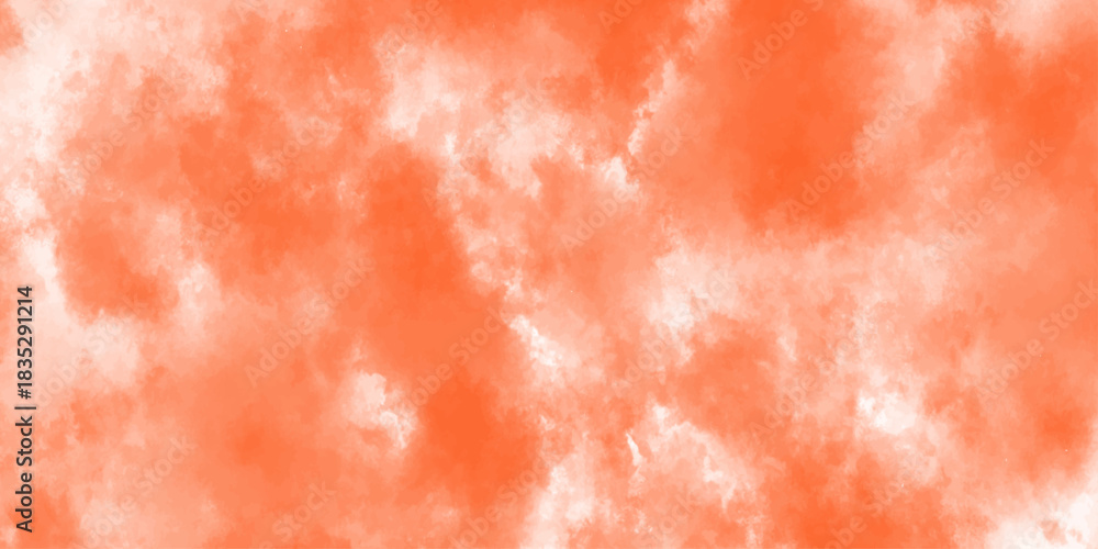Fototapeta premium Orange vibrant watercolor background. colorful background design. Hand drawn paper texture. Aquarelle painted brushstrokes painting backdrop. 