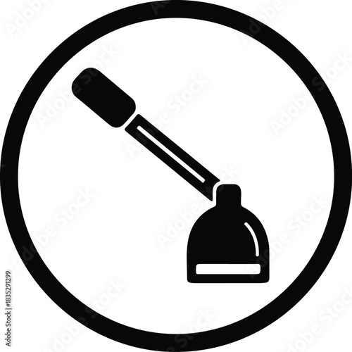 Silhouette Essential oil applicator icon in black circle vector Illustrator