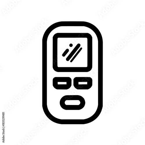 Glucose meter vector icon for blood sugar testing and diabetes management and health monitoring device