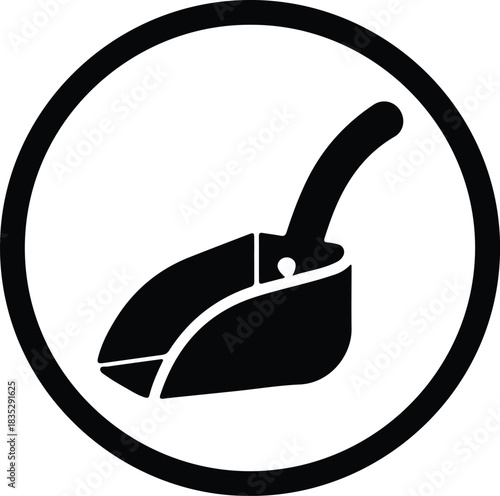 Silhouette knife in the box inside a circle vector Illustrator