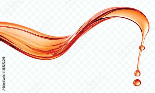 abstract smooth liquid  honey, engine, olive oil and  cooking splashing  in curve style isolated on white background