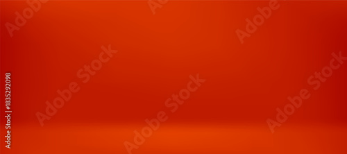 Empty red studio background for product display