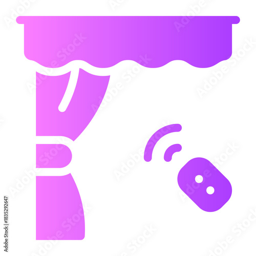 smart curtain gradient icon